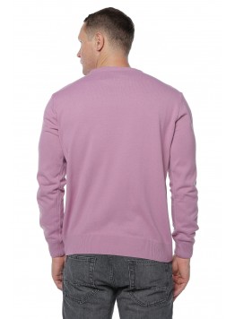 Pulover barbatesc ,Cashmere, Giovane Ricco, in anchior, cu lana merinos si casmir, Roz